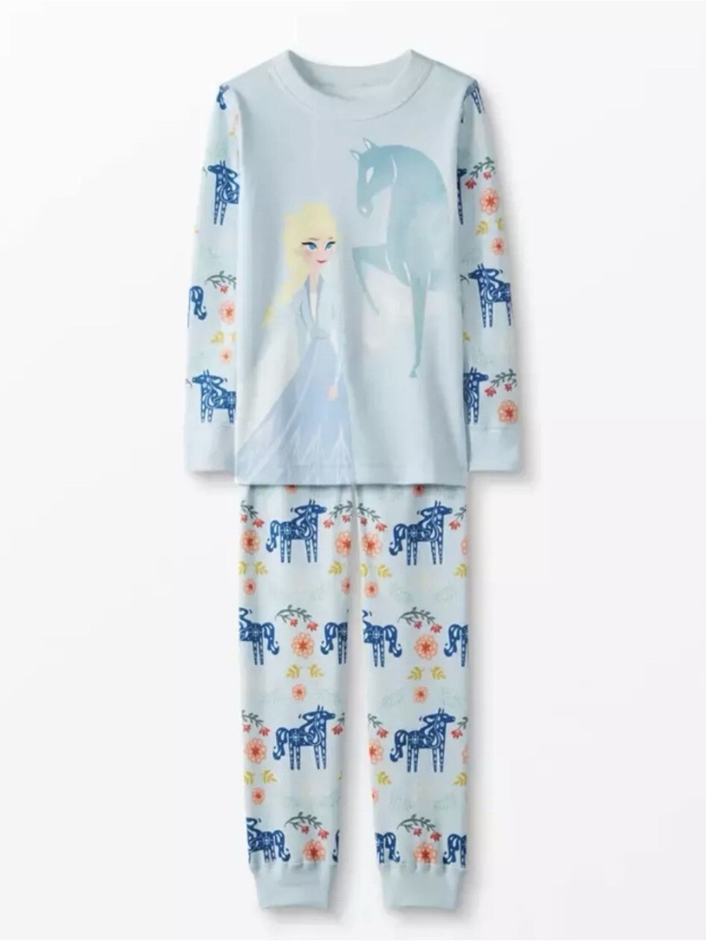 NWT Hanna Andersson Disney Frozen 2 Elsa Long Sleeve Cotton PJ Set size 10